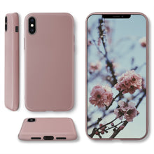 Lade das Bild in den Galerie-Viewer, Moozy Minimalist Series Silicone Case for iPhone X and iPhone XS, Rose Beige - Matte Finish Slim Soft TPU Cover
