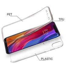 Carica l&#39;immagine nel visualizzatore di Gallery, Moozy 360 Degree Case for Xiaomi Mi 8 - Transparent Full body Slim Cover - Hard PC Back and Soft TPU Silicone Front
