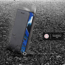 Ladda upp bild till gallerivisning, Moozy Case Flip Cover for Oppo Reno 2, Black - Smart Magnetic Flip Case with Card Holder and Stand

