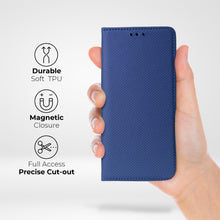 Load image into Gallery viewer, Moozy Case Flip Cover for Xiaomi 12 Pro, Dark Blue - Smart Magnetic Flip Case Flip Folio Wallet Case with Card Holder and Stand, Credit Card Slots, Kickstand Function
