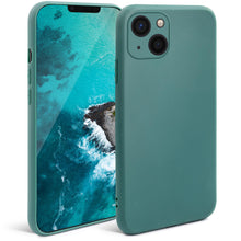 Cargar imagen en el visor de la galería, Moozy Minimalist Series Silicone Case for iPhone 13, Blue Grey - Matte Finish Lightweight Mobile Phone Case Slim Soft Protective
