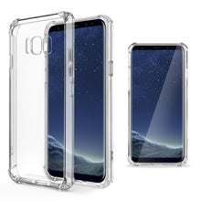 Załaduj obraz do przeglądarki galerii, Moozy Shock Proof Silicone Case for Samsung S8 - Transparent Crystal Clear Phone Case Soft TPU Cover
