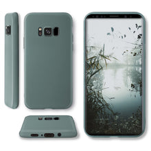 Charger l&#39;image dans la galerie, Moozy Minimalist Series Silicone Case for Samsung S8, Blue Grey - Matte Finish Slim Soft TPU Cover
