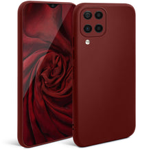 Carica l&#39;immagine nel visualizzatore di Gallery, Moozy Minimalist Series Silicone Case for Samsung A12, Wine Red - Matte Finish Lightweight Mobile Phone Case Slim Soft Protective
