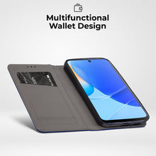 Cargar imagen en el visor de la galería, Moozy Case Flip Cover for Xiaomi Redmi Note 11 / 11S, Dark Blue - Smart Magnetic Flip Case Flip Folio Wallet Case with Card Holder and Stand, Credit Card Slots, Kickstand Function
