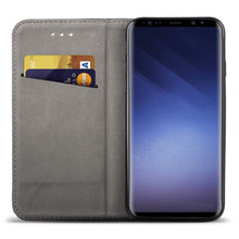 Cargar imagen en el visor de la galería, Moozy Case Flip Cover for Samsung S9 Plus, Black - Smart Magnetic Flip Case with Card Holder and Stand
