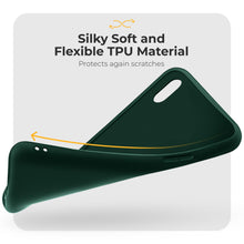 Załaduj obraz do przeglądarki galerii, Moozy Minimalist Series Silicone Case for iPhone XR, Midnight Green - Matte Finish Slim Soft TPU Cover
