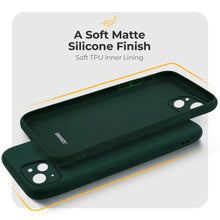 Load image into Gallery viewer, Moozy Minimalist Series Silicone Case for iPhone 13, Midnight Green - Matte Finish Lightweight Mobile Phone Case Slim Soft Protective
