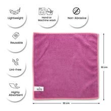 Carica l&#39;immagine nel visualizzatore di Gallery, VILSTO Microfibre Cloth, Reusable Lint Free Cloth, Easy Clean Cloth, Window Cleaning, Microfibre Towel Cleaning Supplies, 30x30 cm, 10 Pieces, Purple
