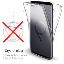 Carica l&#39;immagine nel visualizzatore di Gallery, Moozy 360 Degree Case for Samsung S9 - Full body Front and Back Slim Clear Transparent TPU Silicone Gel Cover
