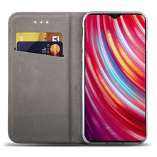 Załaduj obraz do przeglądarki galerii, Moozy Case Flip Cover for Xiaomi Redmi Note 8 Pro, Gold - Smart Magnetic Flip Case with Card Holder and Stand
