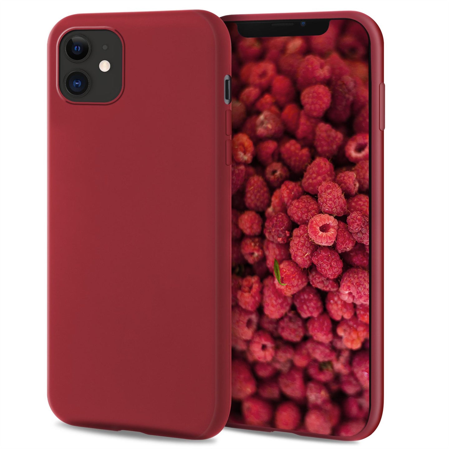 Moozy Lifestyle. Designed for iPhone 12 mini Case, Vintage Pink - Liquid Silicone Cover with Matte Finish and Soft Microfiber Lining