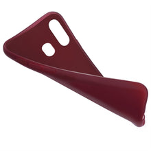 Carica l&#39;immagine nel visualizzatore di Gallery, Moozy Minimalist Series Silicone Case for Samsung A20e, Wine Red - Matte Finish Slim Soft TPU Cover
