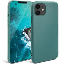 Charger l&#39;image dans la galerie, Moozy Minimalist Series Silicone Case for iPhone 11, Blue Grey - Matte Finish Slim Soft TPU Cover

