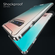 Załaduj obraz do przeglądarki galerii, Moozy Xframe Shockproof Case for Samsung S10 - Transparent Rim Case, Double Colour Clear Hybrid Cover with Shock Absorbing TPU Rim
