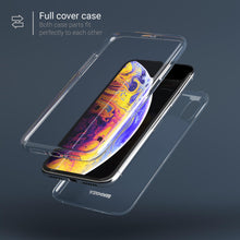 Lade das Bild in den Galerie-Viewer, Moozy 360 Degree Case for iPhone X, iPhone XS - Full body Front and Back Slim Clear Transparent TPU Silicone Gel Cover
