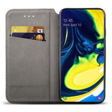 Carica l&#39;immagine nel visualizzatore di Gallery, Moozy Case Flip Cover for Samsung A80, Black - Smart Magnetic Flip Case with Card Holder and Stand
