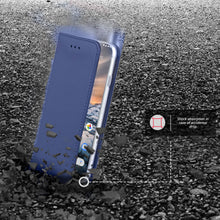 Lade das Bild in den Galerie-Viewer, Moozy Case Flip Cover for Nokia 7.2, Nokia 6.2, Dark Blue - Smart Magnetic Flip Case with Card Holder and Stand
