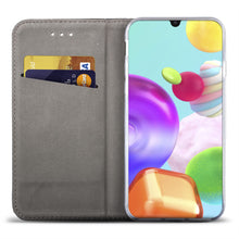 Cargar imagen en el visor de la galería, Moozy Case Flip Cover for Samsung A41, Dark Blue - Smart Magnetic Flip Case with Card Holder and Stand
