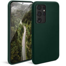 Afbeelding in Gallery-weergave laden, Moozy Minimalist Series Silicone Case for Samsung S22 Ultra, Midnight Green - Matte Finish Lightweight Mobile Phone Case Slim Soft Protective TPU Cover with Matte Surface

