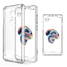 Carica l&#39;immagine nel visualizzatore di Gallery, Moozy Shock Proof Silicone Case for Xiaomi Redmi 5 Plus - Transparent Crystal Clear Phone Case Soft TPU Cover
