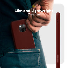 Lade das Bild in den Galerie-Viewer, Moozy Minimalist Series Silicone Case for Huawei Mate 20 Pro, Wine Red - Matte Finish Lightweight Mobile Phone Case Slim Soft Protective TPU Cover with Matte Surface
