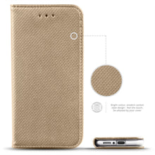 Załaduj obraz do przeglądarki galerii, Moozy Case Flip Cover for Xiaomi Mi 10 and Xiaomi Mi 10 Pro, Gold - Smart Magnetic Flip Case with Card Holder and Stand
