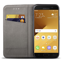 Cargar imagen en el visor de la galería, Moozy Case Flip Cover for Samsung A5 2017, Black - Smart Magnetic Flip Case with Card Holder and Stand
