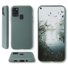 Ladda upp bild till gallerivisning, Moozy Minimalist Series Silicone Case for Samsung A21s, Blue Grey - Matte Finish Slim Soft TPU Cover
