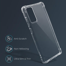 Załaduj obraz do przeglądarki galerii, Moozy Shockproof Silicone Case for Samsung A13 4G - Transparent Case with Shock Absorbing 3D Corners Crystal Clear Protective Phone Case Soft TPU Silicone Cover
