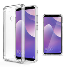 Carica l&#39;immagine nel visualizzatore di Gallery, Moozy Shock Proof Silicone Case for Huawei Y7 2018 - Transparent Crystal Clear Phone Case Soft TPU Cover
