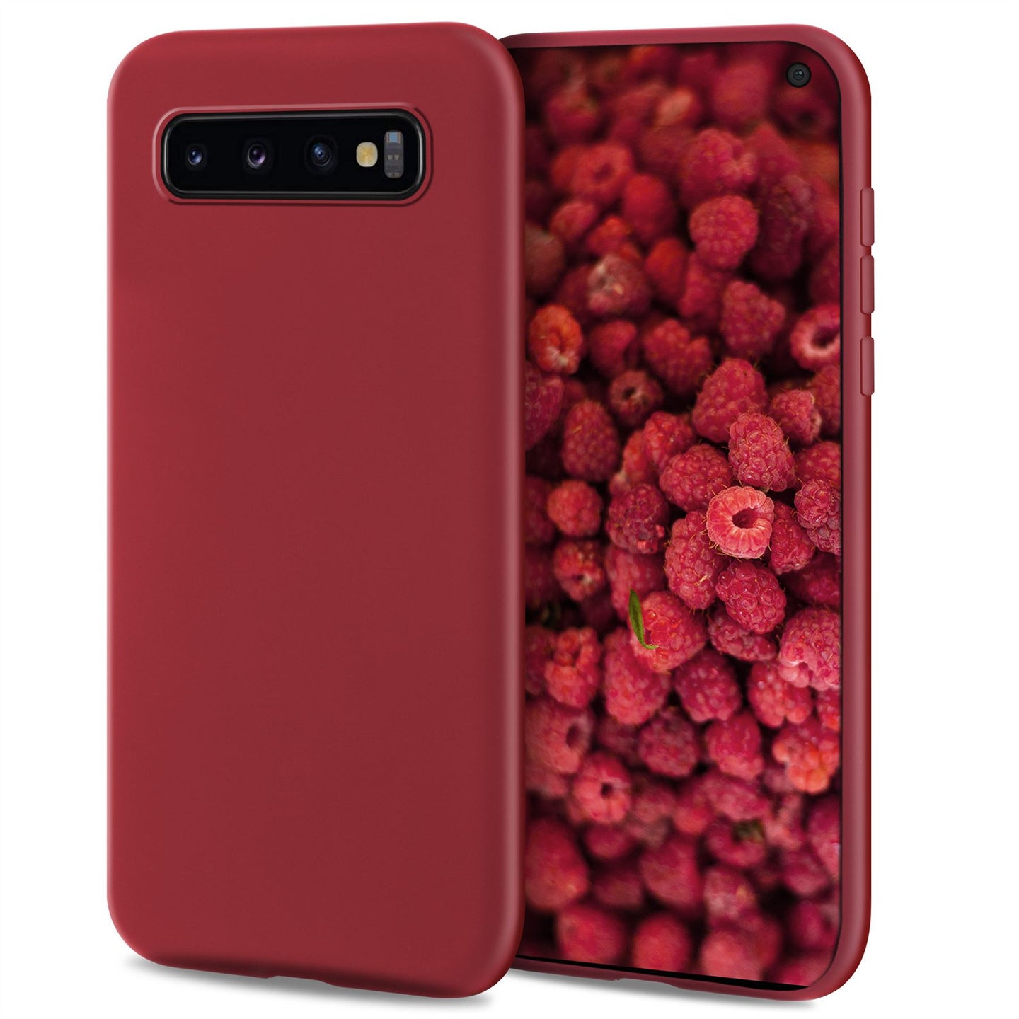 Moozy Lifestyle. Designed for Samsung S10 Case, Vintage Pink - Liquid Silicone Cover with Matte Finish and Soft Microfiber Lining