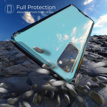 Cargar imagen en el visor de la galería, Moozy Xframe Shockproof Case for Samsung S20 - Black Rim Transparent Case, Double Colour Clear Hybrid Cover with Shock Absorbing TPU Rim
