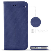 Cargar imagen en el visor de la galería, Moozy Case Flip Cover for Samsung A5 2017, Dark Blue - Smart Magnetic Flip Case with Card Holder and Stand
