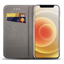 Załaduj obraz do przeglądarki galerii, Moozy Case Flip Cover for iPhone 12 Pro Max, Dark Blue - Smart Magnetic Flip Case with Card Holder and Stand
