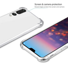 Załaduj obraz do przeglądarki galerii, Moozy Shock Proof Silicone Case for Huawei P20 Pro - Transparent Crystal Clear Phone Case Soft TPU Cover
