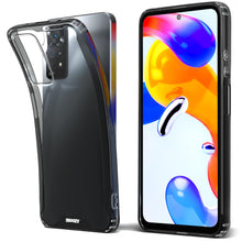 Charger l&#39;image dans la galerie, Moozy Xframe Shockproof Case for Xiaomi Redmi Note 11 and 11S - Black Rim Transparent Case, Double Colour Clear Hybrid Cover with Shock Absorbing TPU Rim

