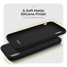 Ladda upp bild till gallerivisning, Moozy Minimalist Series Silicone Case for iPhone X and iPhone XS, Black - Matte Finish Slim Soft TPU Cover
