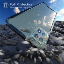 Załaduj obraz do przeglądarki galerii, Moozy Xframe Shockproof Case for Samsung A22 5G - Black Rim Transparent Case, Double Colour Clear Hybrid Cover with Shock Absorbing TPU Rim
