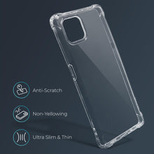 Carica l&#39;immagine nel visualizzatore di Gallery, Moozy Shock Proof Silicone Case for iPhone 12, iPhone 12 Pro - Transparent Crystal Clear Phone Case Soft TPU Cover
