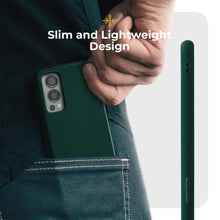 Carica l&#39;immagine nel visualizzatore di Gallery, Moozy Minimalist Series Silicone Case for OnePlus Nord 2, Midnight Green - Matte Finish Lightweight Mobile Phone Case Slim Soft Protective TPU Cover with Matte Surface
