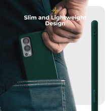 Load image into Gallery viewer, Moozy Minimalist Series Silicone Case for OnePlus Nord 2, Midnight Green - Matte Finish Lightweight Mobile Phone Case Slim Soft Protective TPU Cover with Matte Surface
