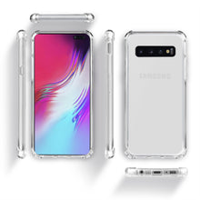 Cargar imagen en el visor de la galería, Moozy Shock Proof Silicone Case for Samsung S10 - Transparent Crystal Clear Phone Case Soft TPU Cover
