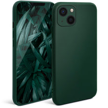 Lade das Bild in den Galerie-Viewer, Moozy Minimalist Series Silicone Case for iPhone 13 Mini, Midnight Green - Matte Finish Lightweight Mobile Phone Case Slim Soft Protective
