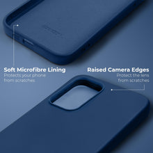 Charger l&#39;image dans la galerie, Moozy Lifestyle. Silicone Case for Samsung S23 Ultra, Midnight Blue - Liquid Silicone Lightweight Cover with Matte Finish and Soft Microfiber Lining, Premium Silicone Case
