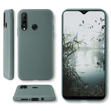 Charger l&#39;image dans la galerie, Moozy Minimalist Series Silicone Case for Huawei P30 Lite, Blue Grey - Matte Finish Slim Soft TPU Cover
