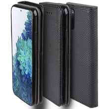 Carica l&#39;immagine nel visualizzatore di Gallery, Moozy Case Flip Cover for Samsung S20 FE, Black - Smart Magnetic Flip Case with Card Holder and Stand
