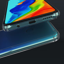 Cargar imagen en el visor de la galería, Moozy Xframe Shockproof Case for Huawei P30 Lite - Transparent Rim Case, Double Colour Clear Hybrid Cover with Shock Absorbing TPU Rim

