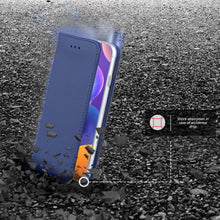 Ladda upp bild till gallerivisning, Moozy Case Flip Cover for Samsung A31, Dark Blue - Smart Magnetic Flip Case with Card Holder and Stand
