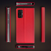 Load image into Gallery viewer, Moozy Case Flip Cover for Xiaomi 11T and Xiaomi 11T Pro, Red - Smart Magnetic Flip Case Flip Folio Wallet Case with Card Holder and Stand, Credit Card Slots, Kickstand Function
